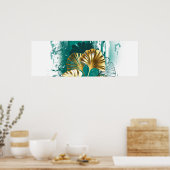 Poster Branche avec Feuilles d'or Ginko Biloba (Cuisine)