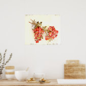 Poster Branche avec fleurs roses personnalisée (Cuisine)