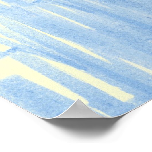 Poster Branche cerise en bleu (Coin)