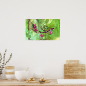 Poster Branche cerise en vert (Cuisine)