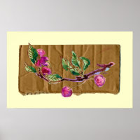 Branche cerise sur carton