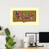 Poster Branche cerise sur carton (Bureau à domicile)