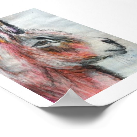 Poster branché couleur âne (Coin)