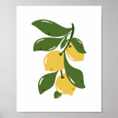 Poster Branche de citron coquette dessinée à la main - Ar (Devant)