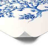 Poster Branche de corail bleu - Bleu côtier sur beige (Coin)