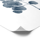 Poster Branche de Eucalyptus à l'Aquarelle Bleu Tranquill (Coin)