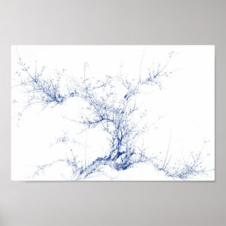 Poster Branche de l'arbre bleu