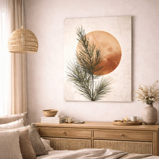 Poster Branche de Pin Botanique Neutre Minimaliste Nature