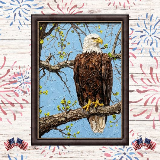 Poster Branche de printemps d'aigle chauve Art