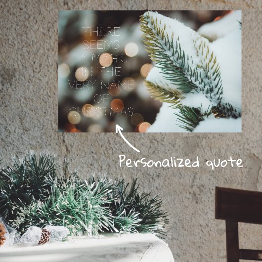 Poster Branche d'épinette de Noël et feux d'hiver