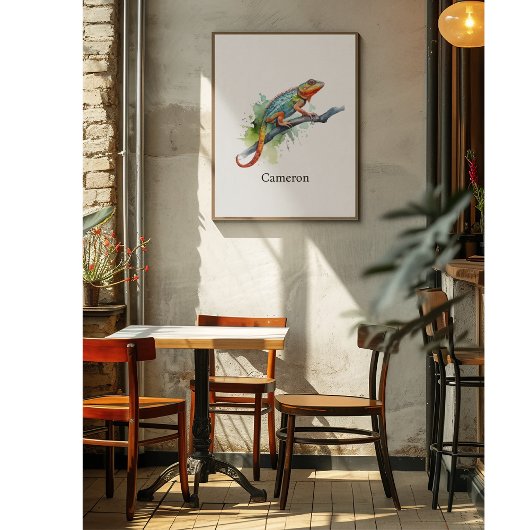 Poster Branche des couleurs : Chameleon Art, coutume