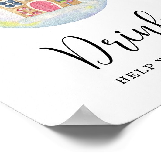 Poster Branche d'hiver à feuillage persistant - Boissons (Coin)