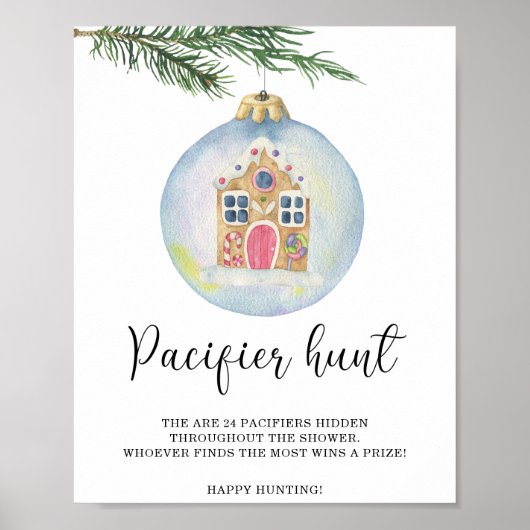 Poster Branche d'hiver - Jeu de chasse à la tétine (Devant)