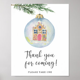 Poster Branche d'hiver - Merci d'être venu