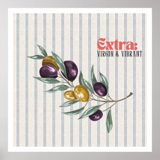 Poster Branche d'olive méditerranéenne vibrante extra vie (Devant)