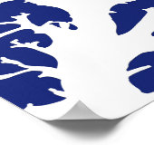 Poster Branche du corail, bleu marine et blanc (Coin)