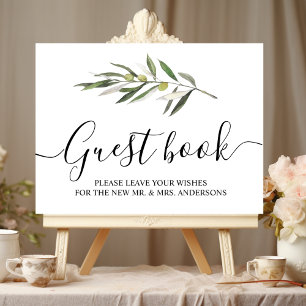 Poster Branche verte d'olive simple