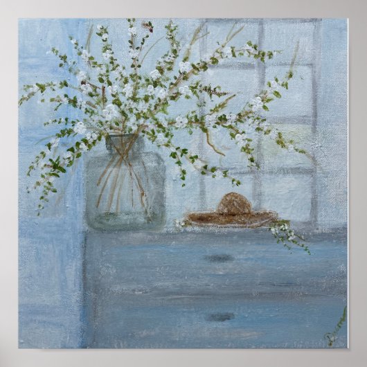 Poster Branches Apple Blossom dans Jar Art Imprimer (Devant)