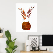 Poster Branches Boho Rustique Vase Cuivre (Bureau à domicile)