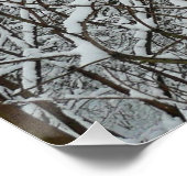Poster Branches couvertes de neige Abstraite hivernale (Coin)