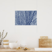 Poster Branches de bouleau - Effet Cyanotype (Cuisine)