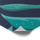 Poster Branches de citron : Bleu Décoratif sans joint (Coin)