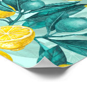 Poster Branches de citron bleu et jaune (Coin)
