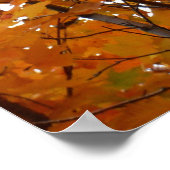 Poster Branches de feuilles d'érable I Automne orange (Coin)