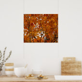 Poster Branches de feuilles d'érable I Automne orange (Cuisine)