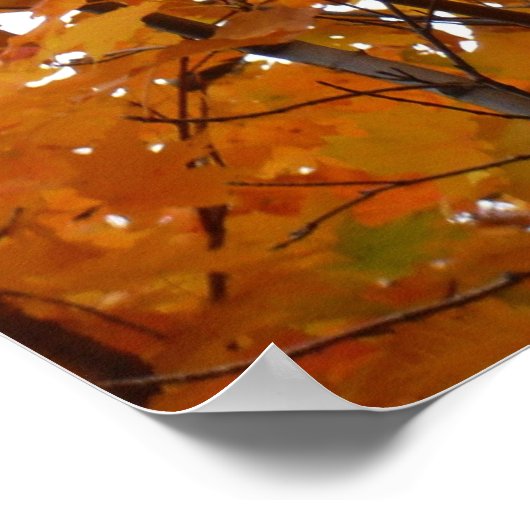 Poster Branches de Feuilles d'érable I Orange Automne (Coin)