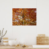 Poster Branches de feuilles orange Nature automnale (Cuisine)