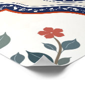 Poster Branches de fleurs orientales : Kalamkari Indian. (Coin)