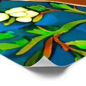 Poster Branches de lapin sauvage et de fleurs (Coin)