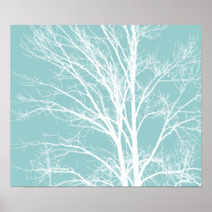Poster Branches de l'arbre blanc