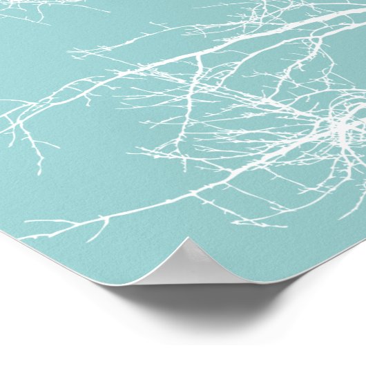 Poster Branches de l'arbre blanc (Coin)
