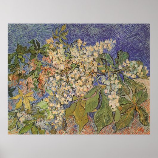 Poster Branches de marronnier en fleurs par Vincent van G (Devant)