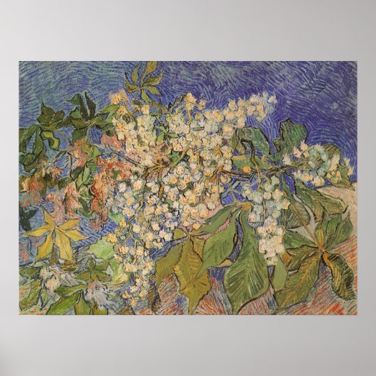 Poster Branches de marronnier en fleurs par Vincent van G (Devant)