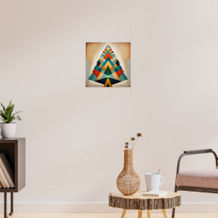 Poster Branches de Noël triangulaires géométriques Art Dé