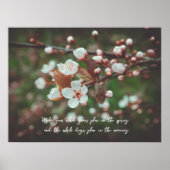 Poster Branches de prune avec fleurs blanches (Devant)