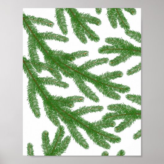 Poster Branches de sapin vert (Devant)