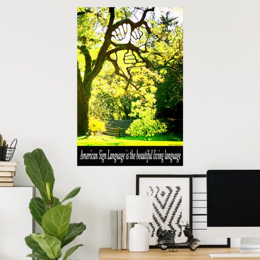 Poster Branches en forme de ASL 36 pouces x 24 pouces (Bureau à domicile)
