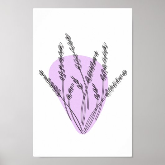 Poster Branches Et Feuille Line Art (Devant)