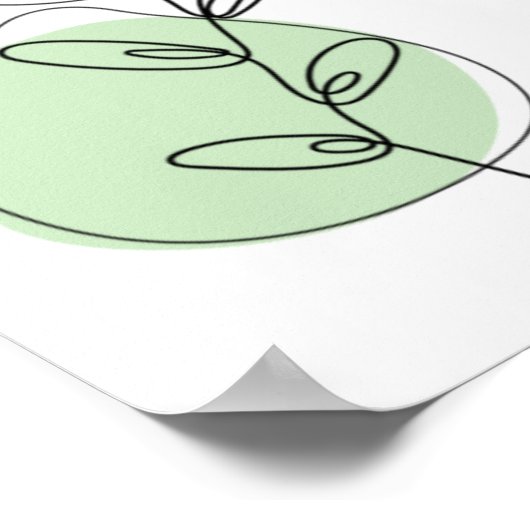 Poster Branches Et Feuille Line Art (Coin)