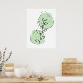 Poster Branches et feuilles en art linéaire (Cuisine)