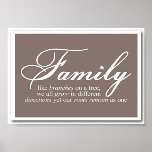 Poster Branches familiales sur une citation d'ancêtre arb (Devant)