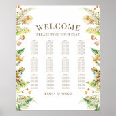 Poster Branches forestières d'automne Boho Mariage Tablea (Devant)