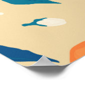 Poster Branches Oranges : Motif Arrière - plan beige (Coin)