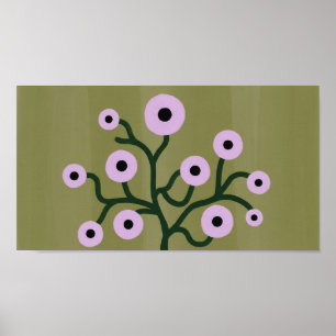 Poster Branches torsadées Fleurs OEuvre murale