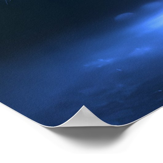 Poster Branches vides Arbre brillant - bleu foncé (Coin)