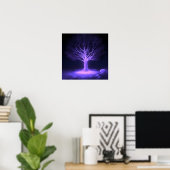 Poster Branches vides Arbre brillant - Violet (Bureau à domicile)